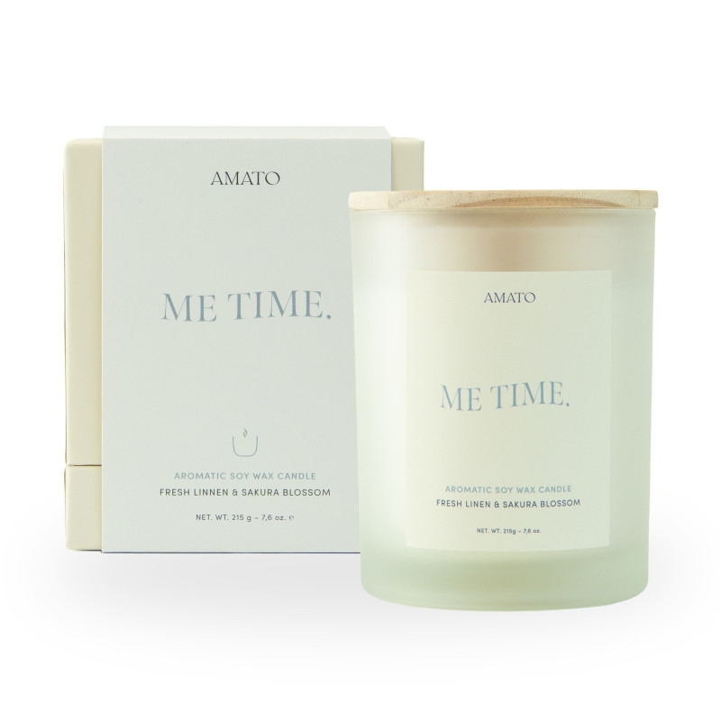 Bougie parfumée 'me time' - Fresh linen & sakura blossom