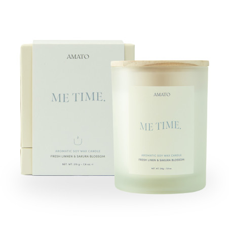 Bougie parfumée 'me time' - Fresh linen & sakura blossom